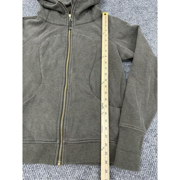 Lululemon Women's 10 Scuba Hoodie Light Cotton Fleece in Dark Olive Green - Picture 12 of 13